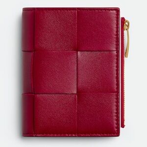 Bottega Veneta - Cassette Small Bi-Fold Wallet in Dark Red